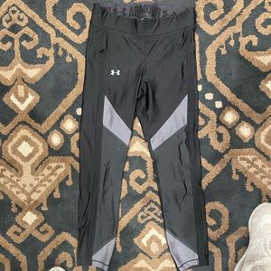 Under Armor Leggings, Size Small, Black with light grey